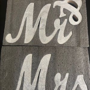 Silver Glitter stand up 18” Mr&Mrs sign